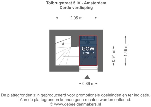 Floorplan - Tolbrugstraat 5-4, 1053 TN Amsterdam